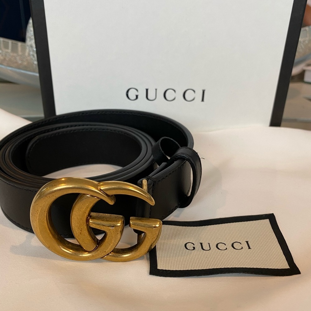 Gucci GG Marmont thin leather belt